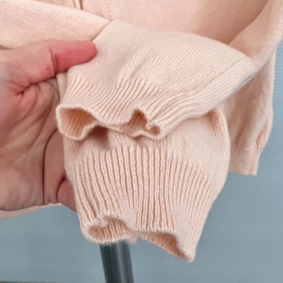 Vintage 100% Cashmere C&A Your Sixth Sense Pink‎ Cardigan Sz XS - Picture 5 of 14